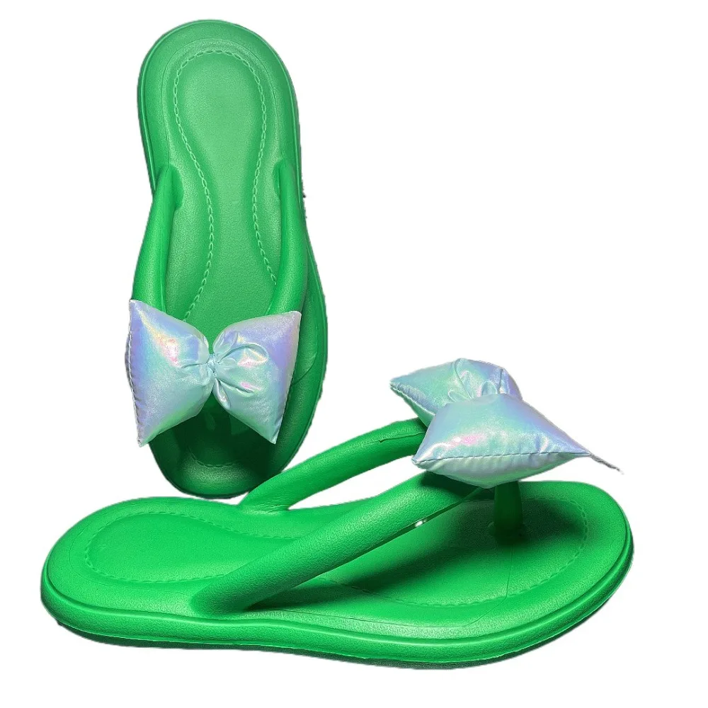 

Sweet Candy Color Women Slippers Bowknot Anti-skid Beach Flip Flops Casual Shoes EVA Summer Slides Sandals Outdoor Indoor