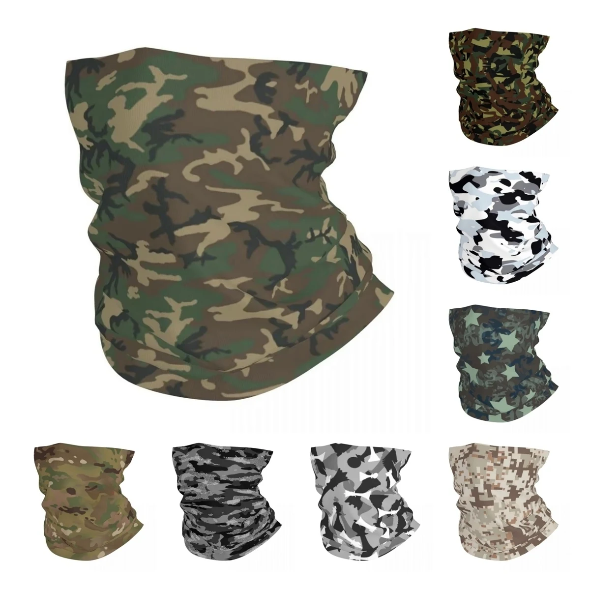 Urban Camouflage Military Style Germany Bandana Neck Gaiter Camo German Flag Wrap Scarf Warm Headband Outdoor Sports Unisex