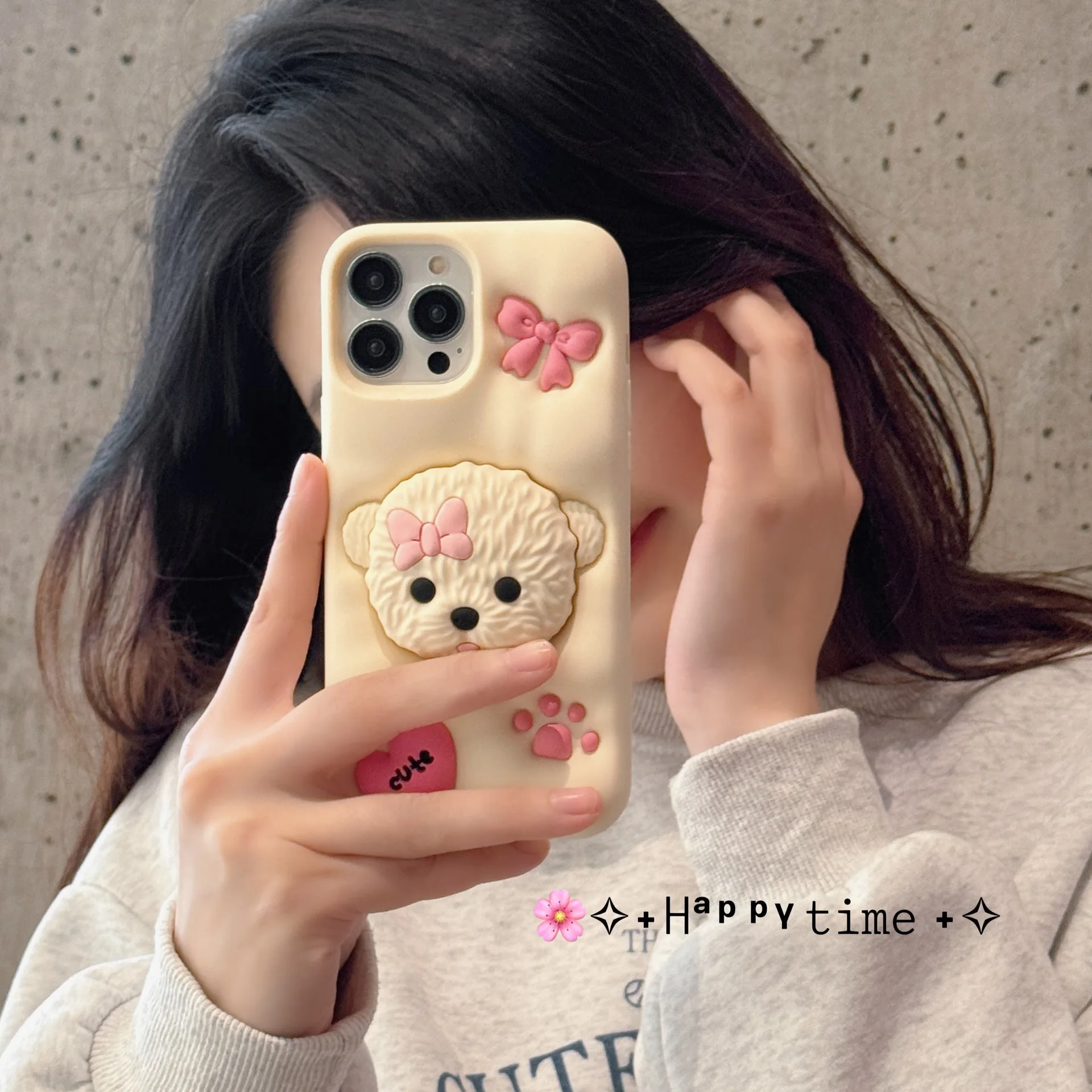 Cute cartoon stand dog phone case for iPhone 11 12 13 14 15 promax