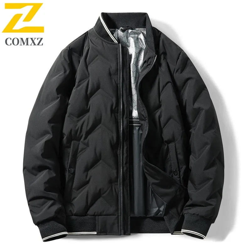 COMXZ Middle Aged Gray Duck Down Jacket Autumn Winter Business Casual Men Wear Versatile Outerwear Windproof Thermal windbreaker