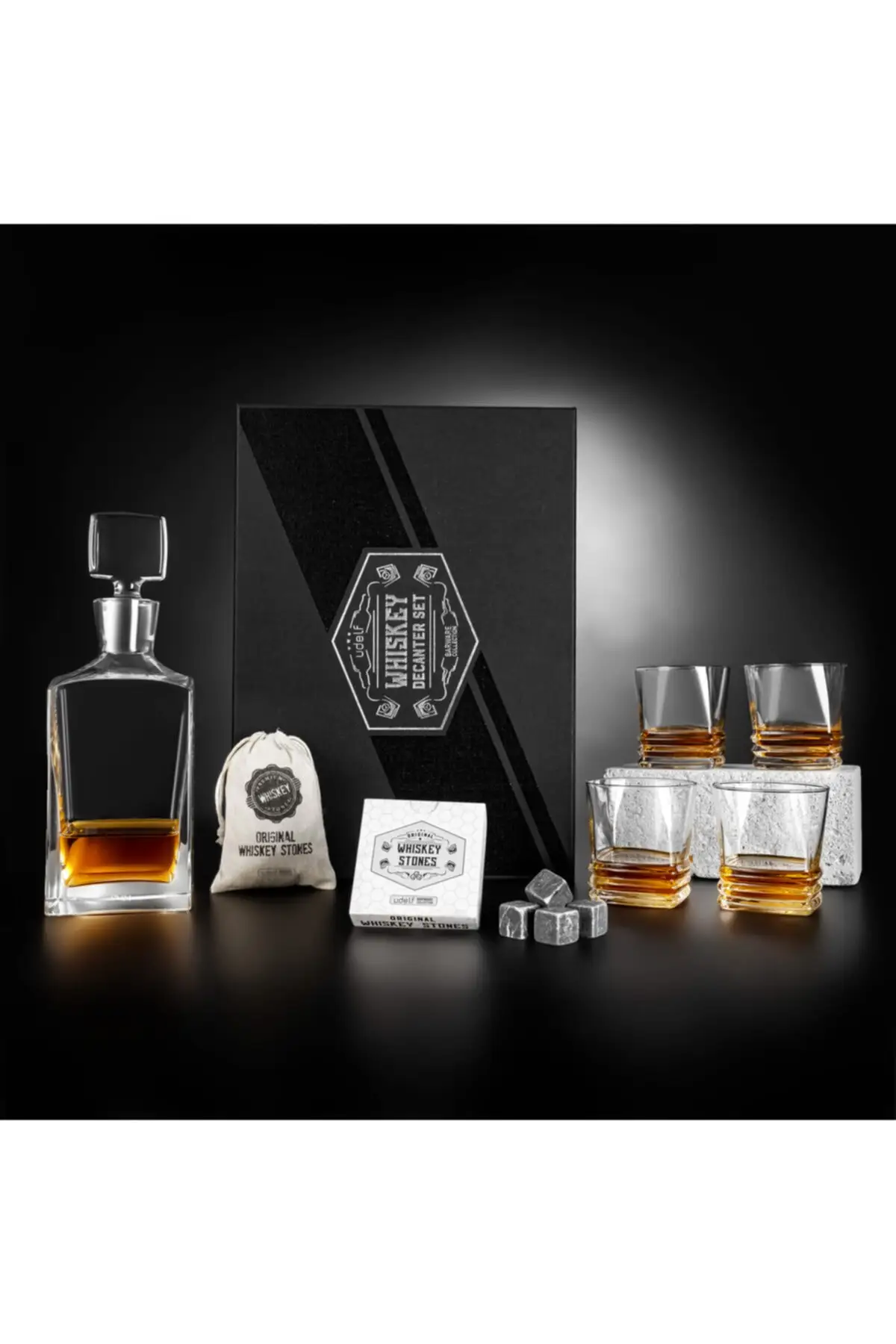 Premium Boxed 4 Kadehli Speyside Whisky Cup Carafe Seti