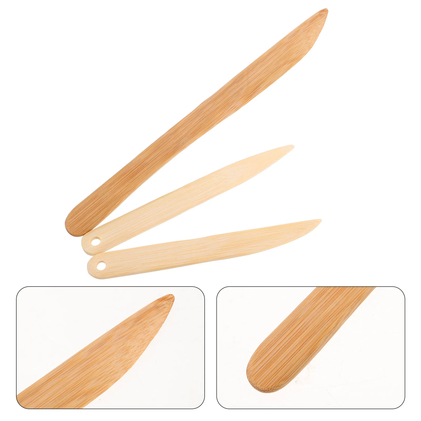 

3Pcs Wooden Calligraphy Paper Cutter Vintage Style Precision Xuan Paper Cutting Tool for Chinese Art Craft Portable Small Knife