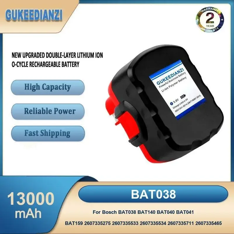 

BAT038 13000 мАч аккумулятор для электроинструмента Bosch BAT038 BAT140 BAT040 BAT041 BAT159 2607335275 2607335533