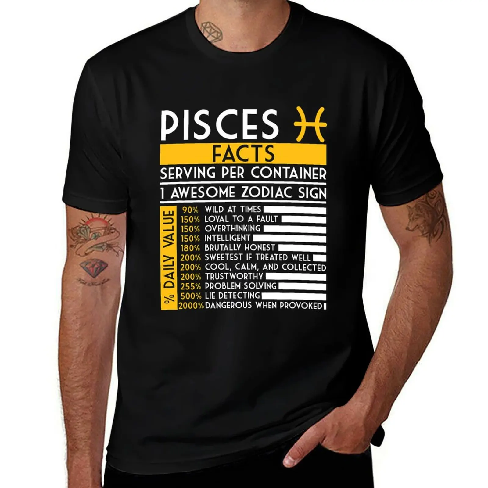 

Pisces Facts Zodiac Horoscope Funny Astrology Star Sign T-Shirt t shirts with prints man graphic t shirt