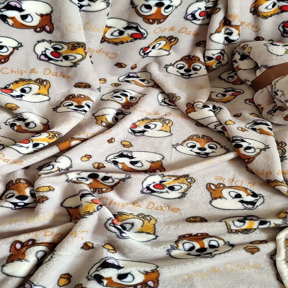 Disney Squirrel Private Pluto Chip N Dale Lekki pluszowy koc na łóżko Sofa Samolot Flatsheet Pościel Rzut Baby Coral Velvet