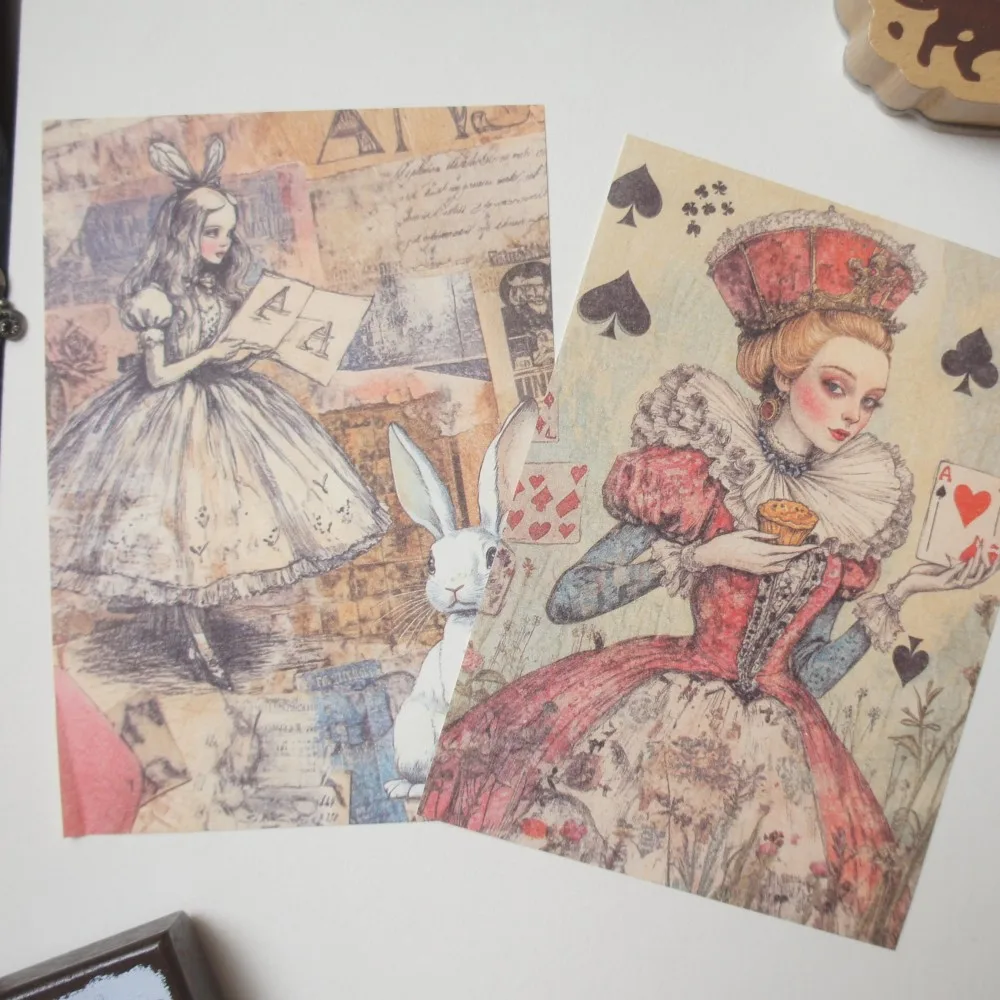 

30 Sheet Fairy Tale Alice Story Queen Rabbit Background Paper Design Craft Paper Gift Decoration Scrapbooking Handmade DIY