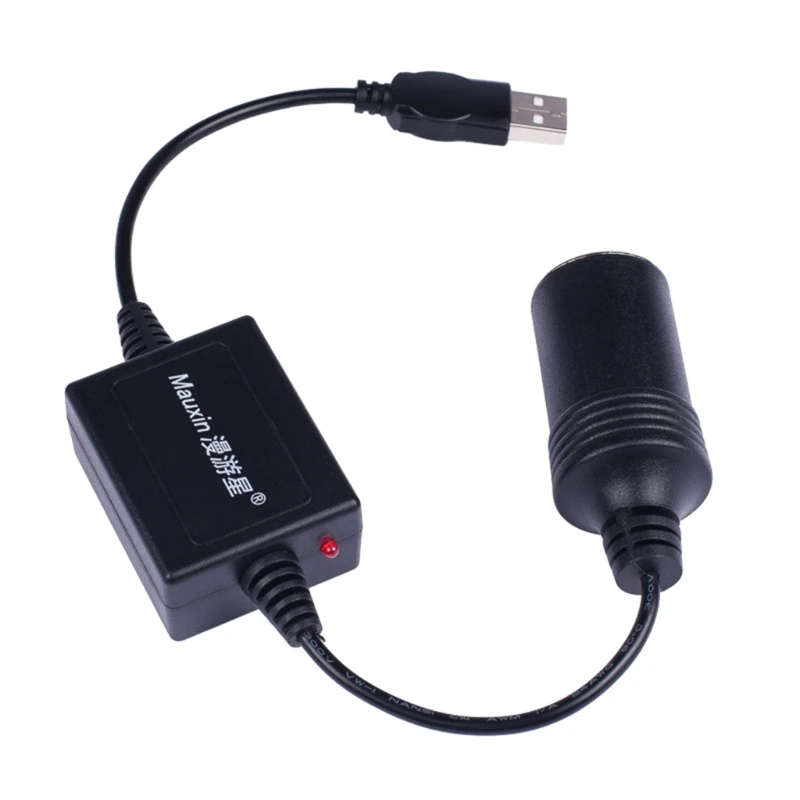 Adaptador USB 5V a 12V, USB macho a 12V, toma encendedor coche, alimentación