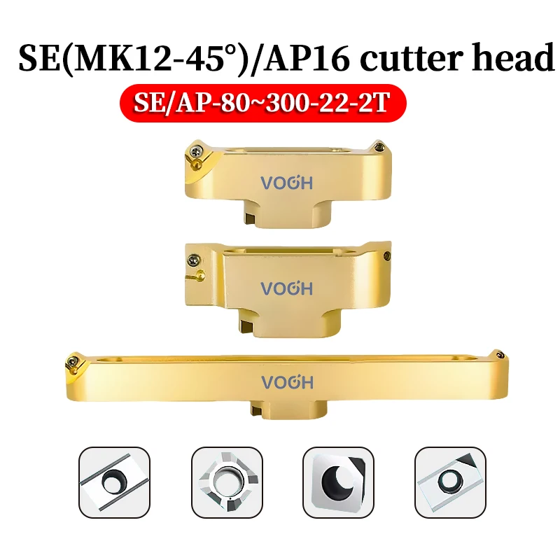 VOGH AP16 SE12 Milling Cutters Tools 90° KM12 400R Right-angle two-edged bridge type aluminum alloy milling cutter cutter head