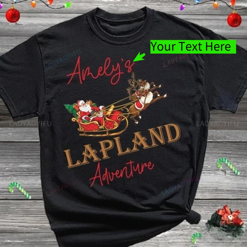 Personalized Christmas Lapland 2025 T Shirt Santa Sleigh Lapland Shirt Custom Name Tees Lapland Matching Family Travel T-Shirt