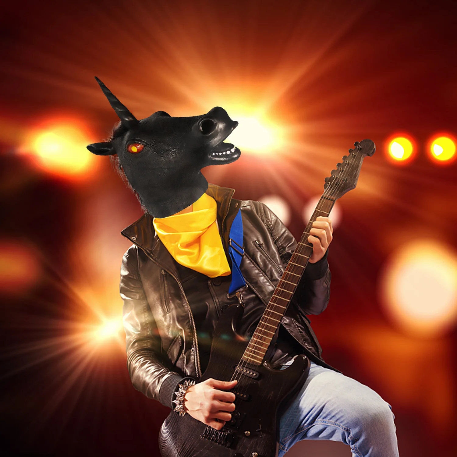 Einhorn-Kopfmaske für Erwachsene, Natürliche Latex-Einhorn-Kostümmaske für Halloween-Partys und Cosplay – Detail 4