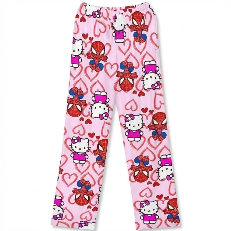 2027 New Cartoon Y2K Anime Pajama Pants – Soft Flannel Loungewear/Home Pants, Perfect Couple’s Christmas Gift – Family Matching