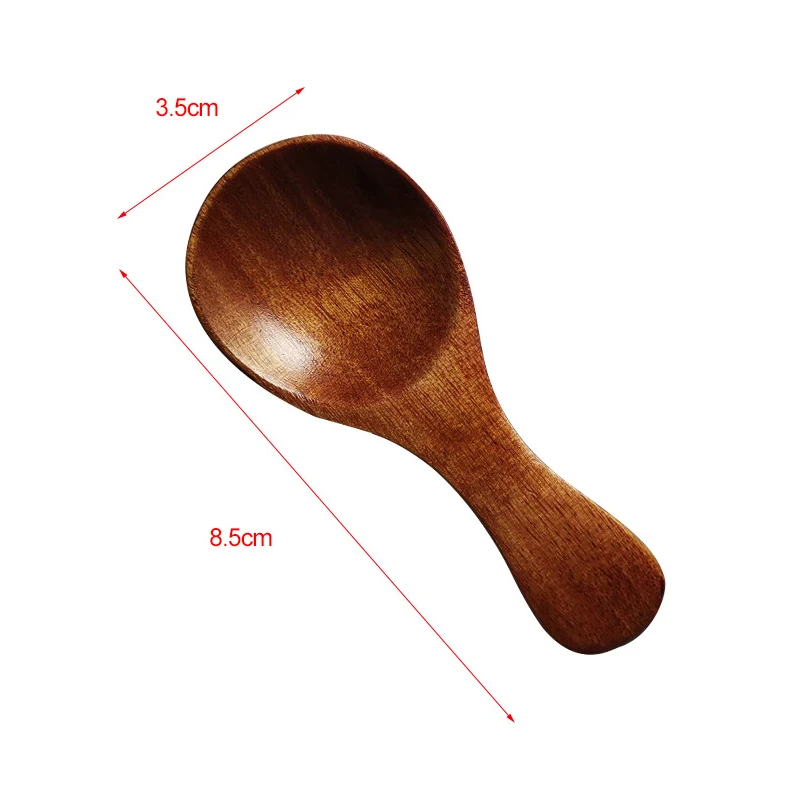 10PCS/Set Small Mini Wooden Spoon Honey Condiment Salt Sugar Teaspoon Seasoning