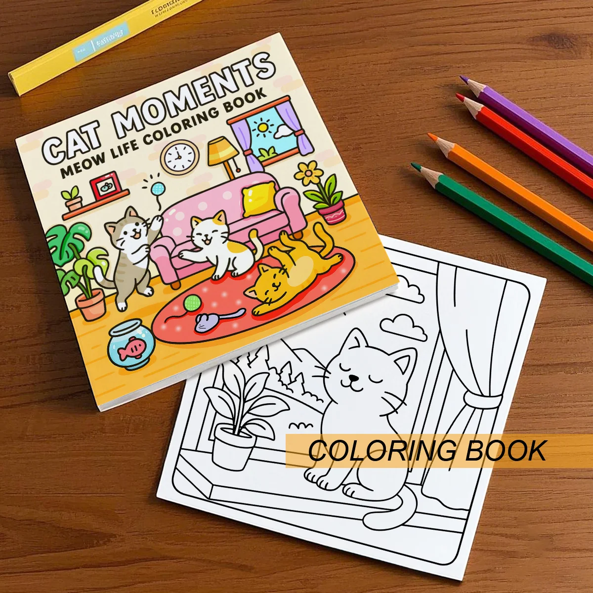 CAT MOMENTS MEOW LIFE Coloring Book 24 pages Kid Cartoon Graffiti Painting Books Featuring Adult Picture Book Creative Gift