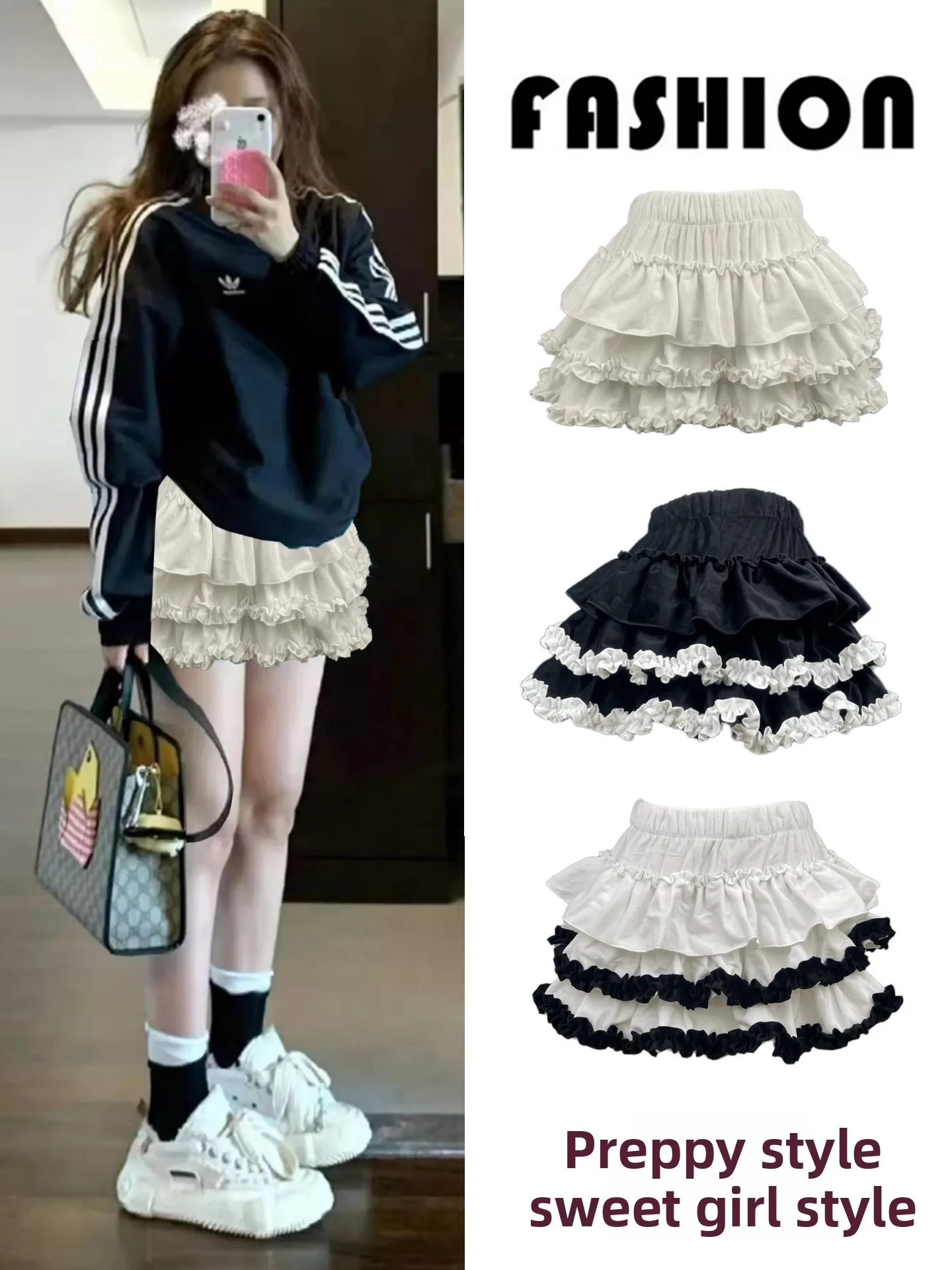 Ballet Style Pumpkin Puff Short Skirt Half-length Flared Skirt with Inner  High Waist Elastic Polyester Fiber for Dance...