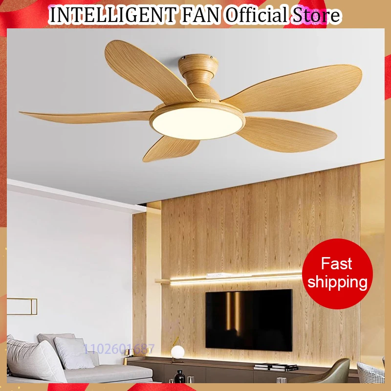 

52inch Modern LED 60W Low Floor DC Motor 35W Ceiling Fans With Remote Control Simple Ceiling Fan With Light Home Fan 110-220V