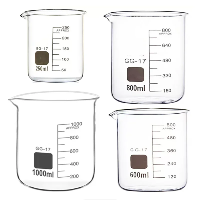 Glass beaker set 250ml600ml800ml1000ml high borosilicate thickened and high temperature resistant