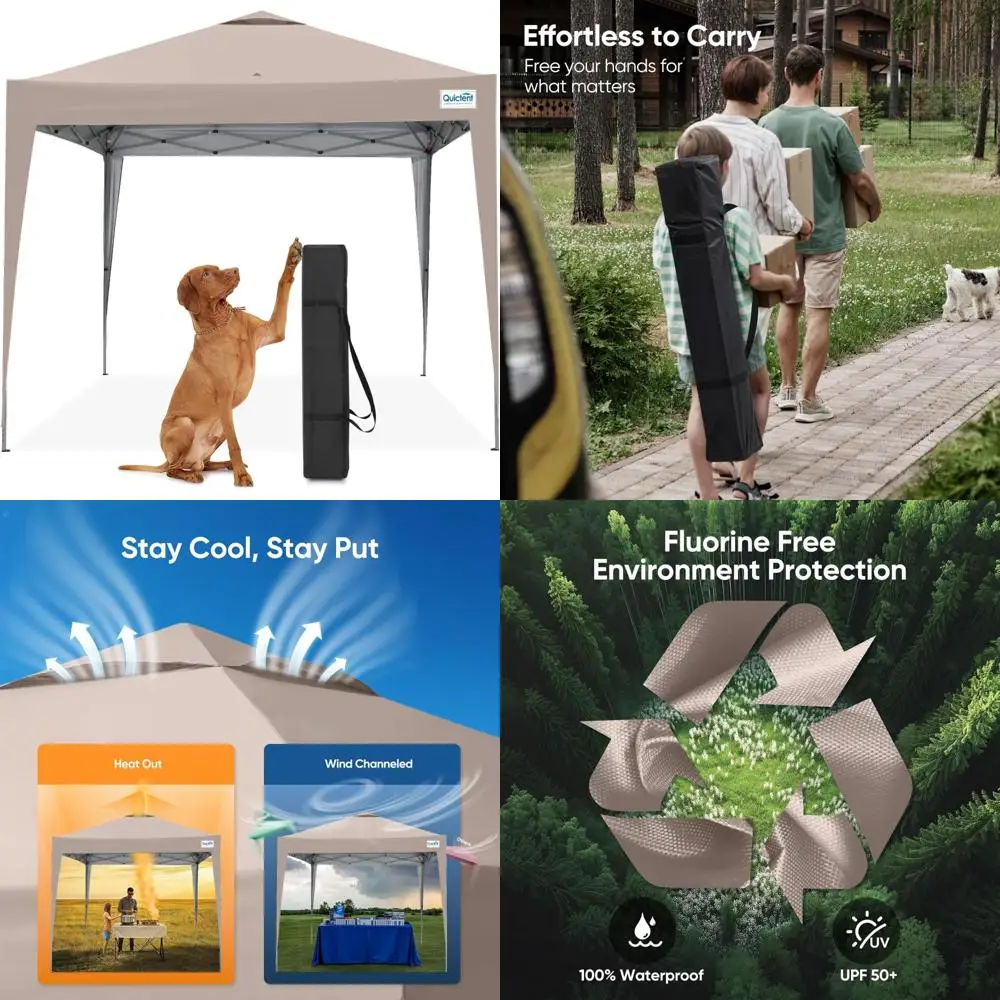 

Portable Instant Setup Canopy Tent, 10x10 Feet, Waterproof UV Protection, Ideal for Outdoor Activities, Compact & Lightweight fo