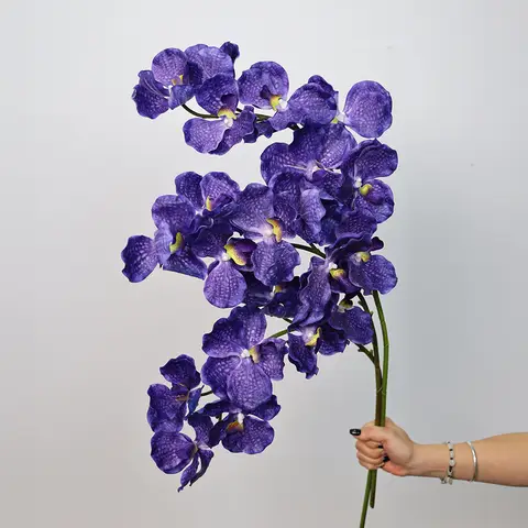 4 pçs látex hidratante vanda orquídea flores artificiais arranjo de flores de casamento toque real orquídeas festa de aniversário decoração de casa