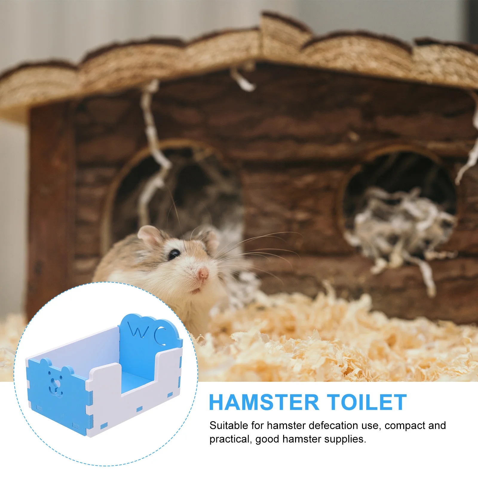 

1pc Detachable Small Pet Container For Hamster Defecation Sturdy Cleanable Pet Toilet Basin Small Hamster Toilet Supply