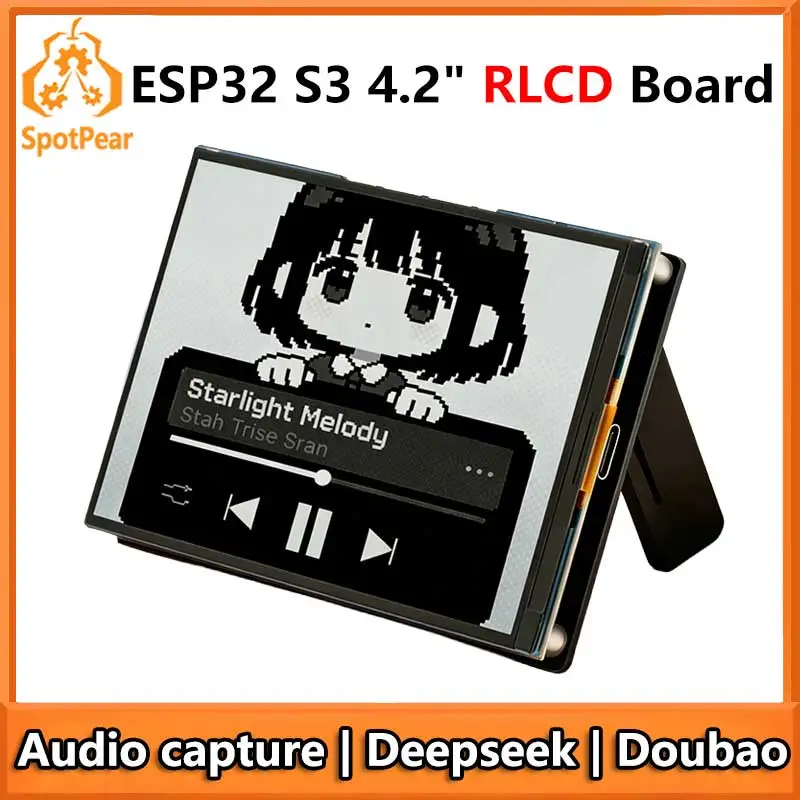 Waveshare ESP32-S3 pour Xiaozhi AI, écran RLCD à réflexion totale de 4,2 pouces, carte de développement Deepseek de 4,2 pouces