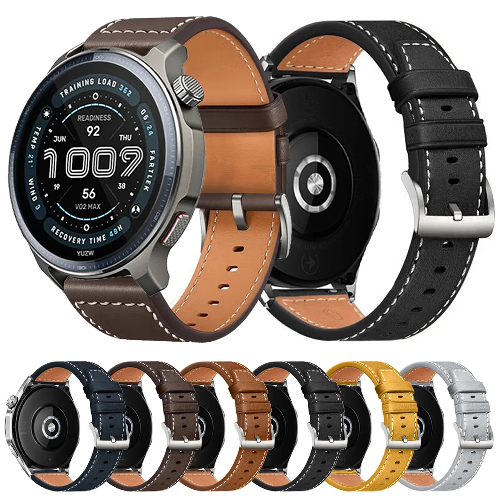 Bracelet de montre en cuir 22 20mm pour Huami Amazfit BALANCE 2/CHEETAH Pro, pour Amazfit Bip 6 5 Unity/Active 2 Square 44mm