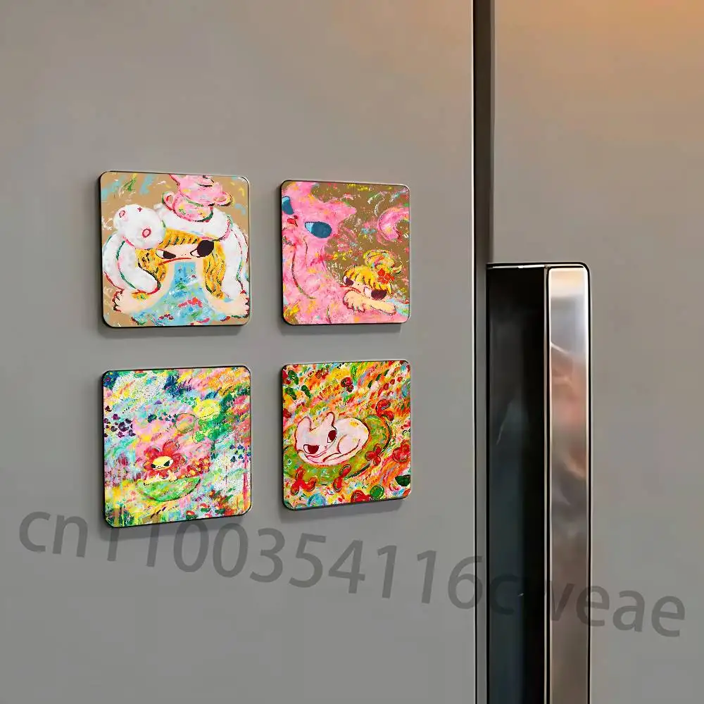 A-Ayako Rokkaku Fridge Magnets Refrigerator Card Kitchen Metal Icebox Cabinet Magnetic