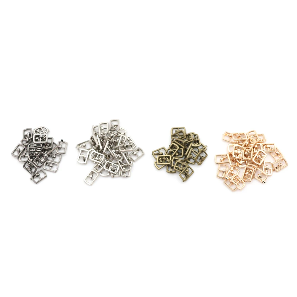 10pcs Mini Doll Metal Buttons 4.5mm Tri-glide Belt Buckle for DIY Doll Bags Shoes Clothes Handmade Clothing Sewing Accessories