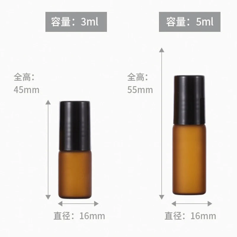 10-50Pcs 3/5/10Ml ตัวอย่าง Test Essential น้ำมันขวดลูกกลิ้งบอลโลหะ Amber บางขวดแก้วขวดช่องทางและเข็มฉีดยา