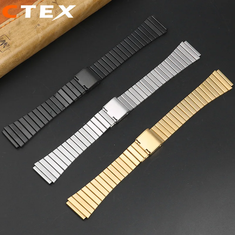 Stainless Steel Watchband 18mm For Casio A158 / A159 / A168 /A169 /B650 /AQ230 a168w/A158W MRW200/AEQ-110 Metal Bracelet Strap