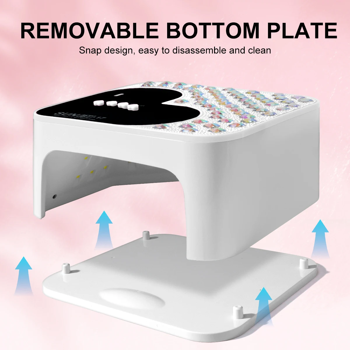 プロ用ネイルドライヤー 45LED UVネイルランプ 4つのタイマーとセンサー設定付き ネイルサロンツール用ネイルポリッシュ硬化ライト