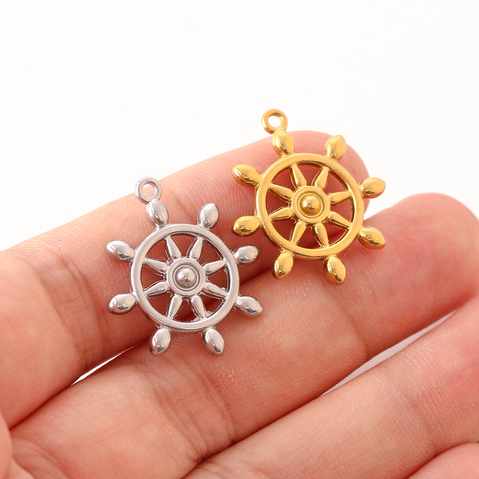 3 Teile/los Marine Anhänger Edelstahl Ruder Helm/Herz/Seestern/Muschel/Meeresschildkröte Charms DIY Halskette armband Schmuck Machen – Detail 9