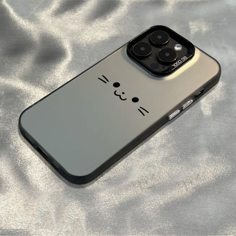 

Simple cat pattern phone case for iPhone 16 15 14 13 12 11 Pro/ Max/Plus shock-proof rear cover anti-fingerprint