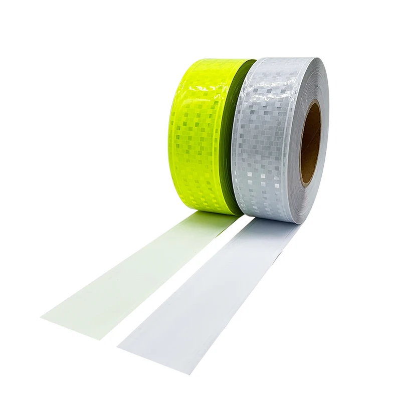 Roadstar 5cm Width Shining Small Square Prismatic Reflective PVC Tape Warning Tape Sew on Protective Clothes Bag Reflector