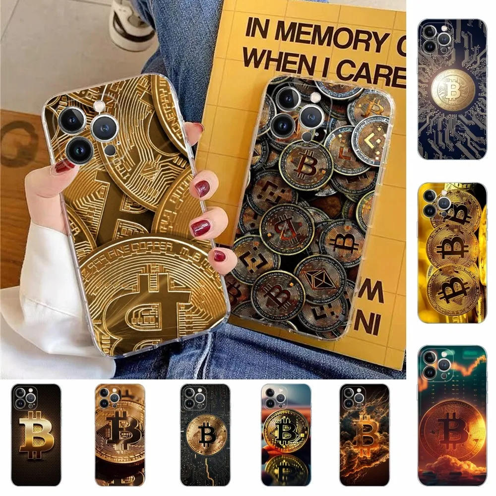 Bitcoin Coin Phone Case For iPhone 15 XR X XS Max 14 13 Pro Max 11 12 Mini 6 7 8 plus SE 2020 Printing Cover