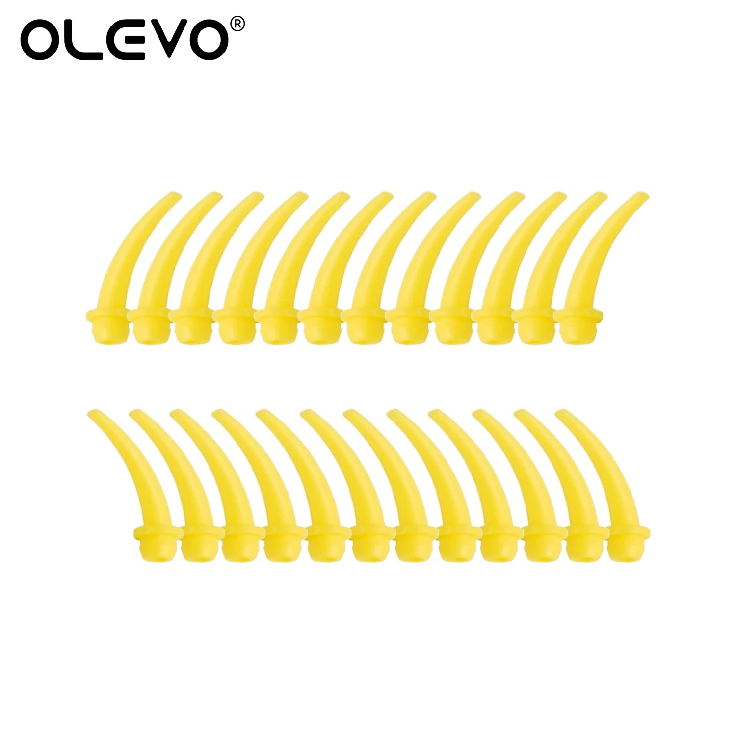 100pcs Dental Intraoral Impression Mixing Tips Yellow Disposable Silicone Rubber Nozzles Conveying Mixer Syringe Mixing Head