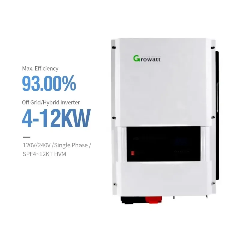 12KW مرحلة واحدة SPF 12KT HVM 12000T 48VDC 230VAC وحدة تحكم MPPT الذكية وواي فاي الشمسية خارج الشبكة تخزين growatt 12000w العاكس