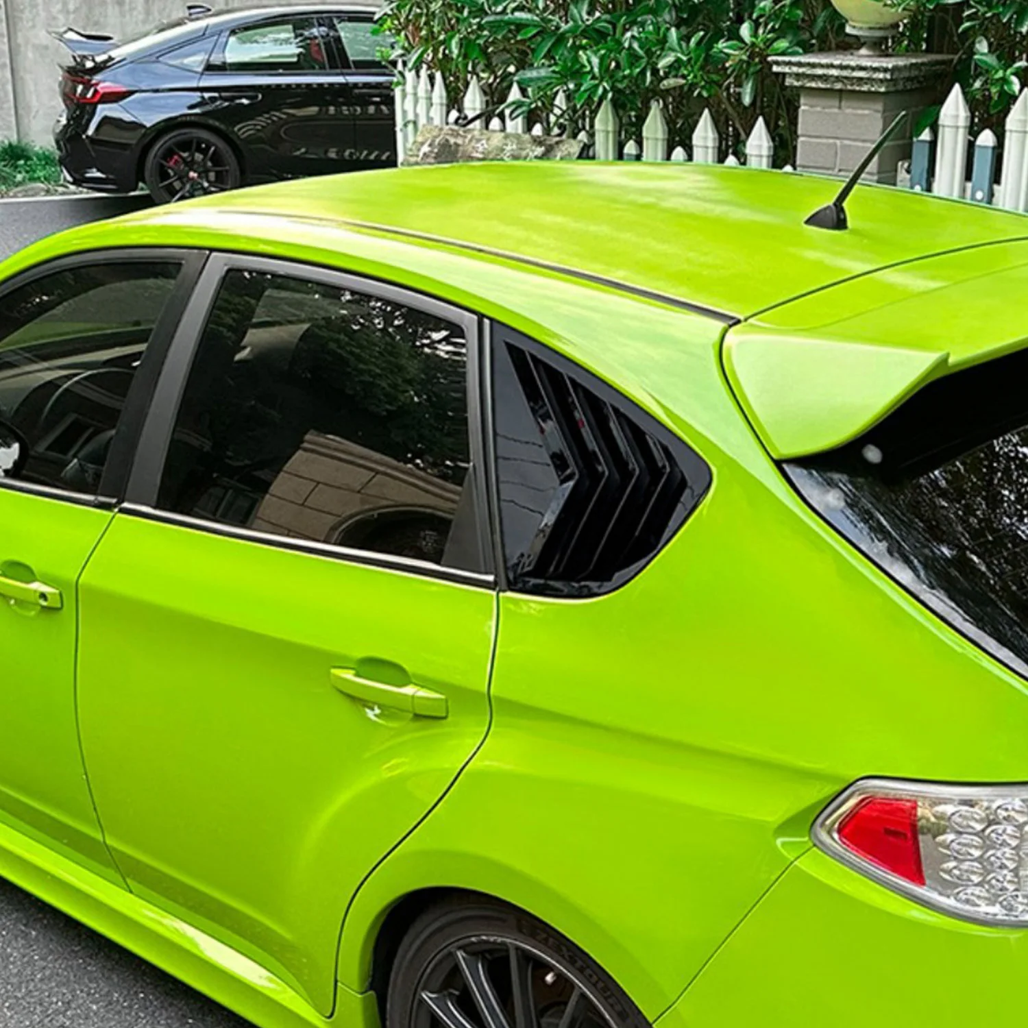 For Subaru Impreza Hatchback 2008-2014 Rear Window Louvers Cover 2Pcs ABS Plastic Decorative Grille Trim view 4