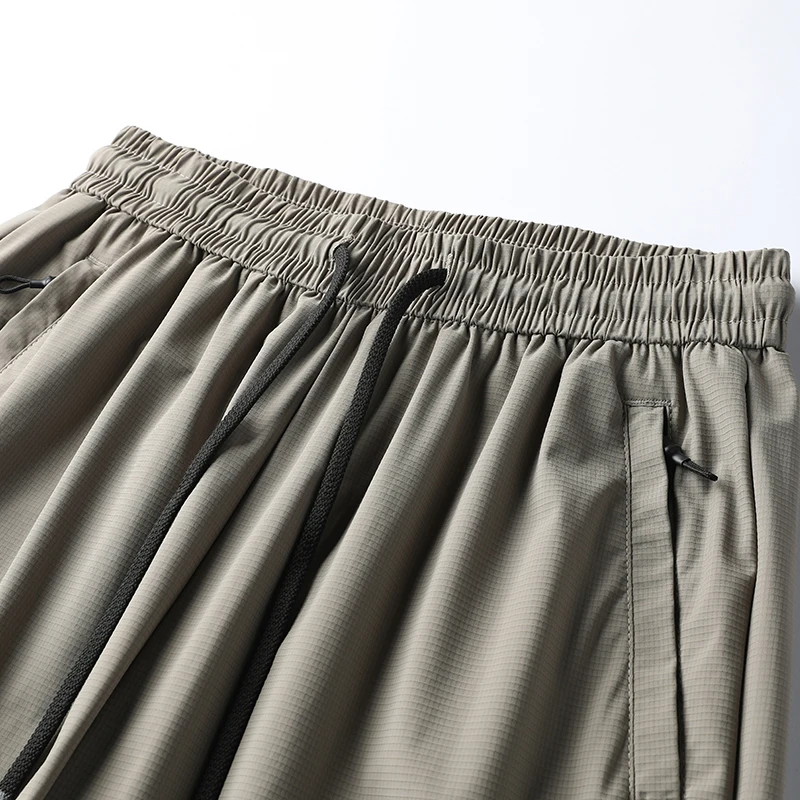 New Korean Style Fashion Versatile Ice Silk 7-Point Pants For Men'S Summer Thin Casual Quick Drying Loose Straight Sports Shorts