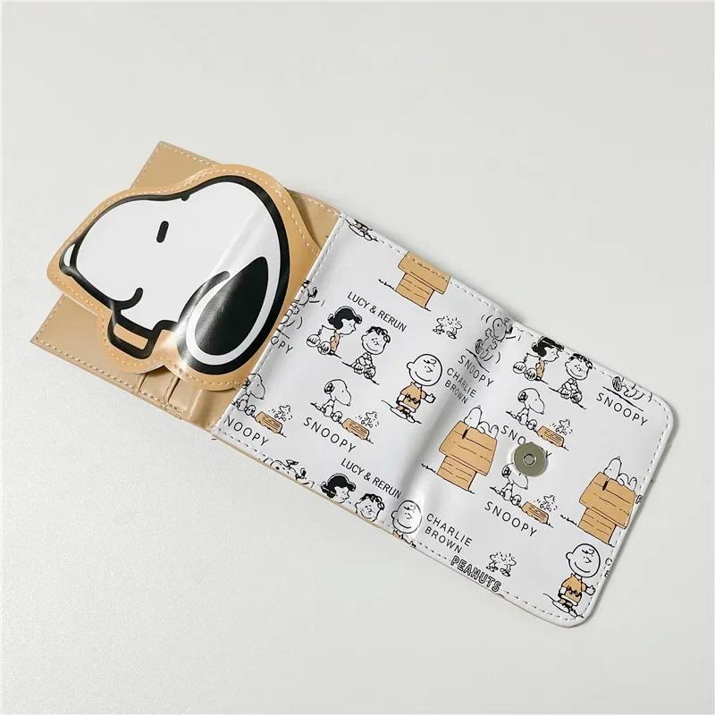 Portafoglio Snoopy Boy Girl Simpatico cartone animato Anime Borsa Borsa per carte multifunzionale di grande capacità alla moda Portafoglio Zero con slot multiplo regalo