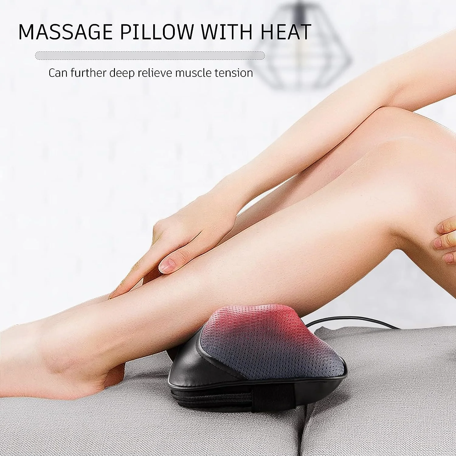 Phenitech Shiatsu Back and Neck Massager 3D Kneading Massage Pillow with Heat for Muscle Pain Relief