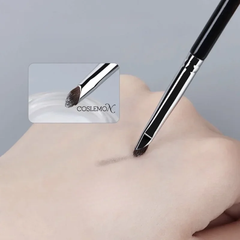 1 pz doppia testa lama Eyeliner pennello piatto angolo obliquo baco da seta posa ombretto Ultra sottile Fine dettagli pennelli strumenti cosmetici