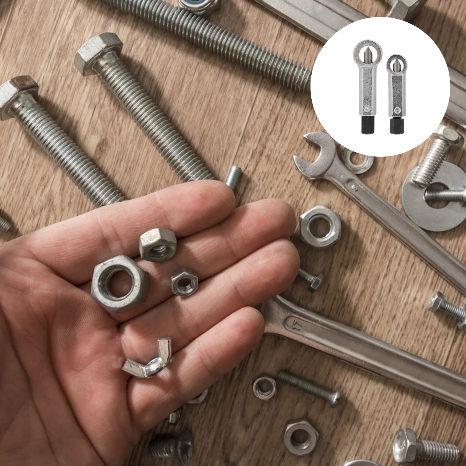 

2Pcs Nut Splitter Heavy Duty Steel Mirror Polished Tools Rusty Stuck Nut Remover Extractor for Auto Workshop Repair