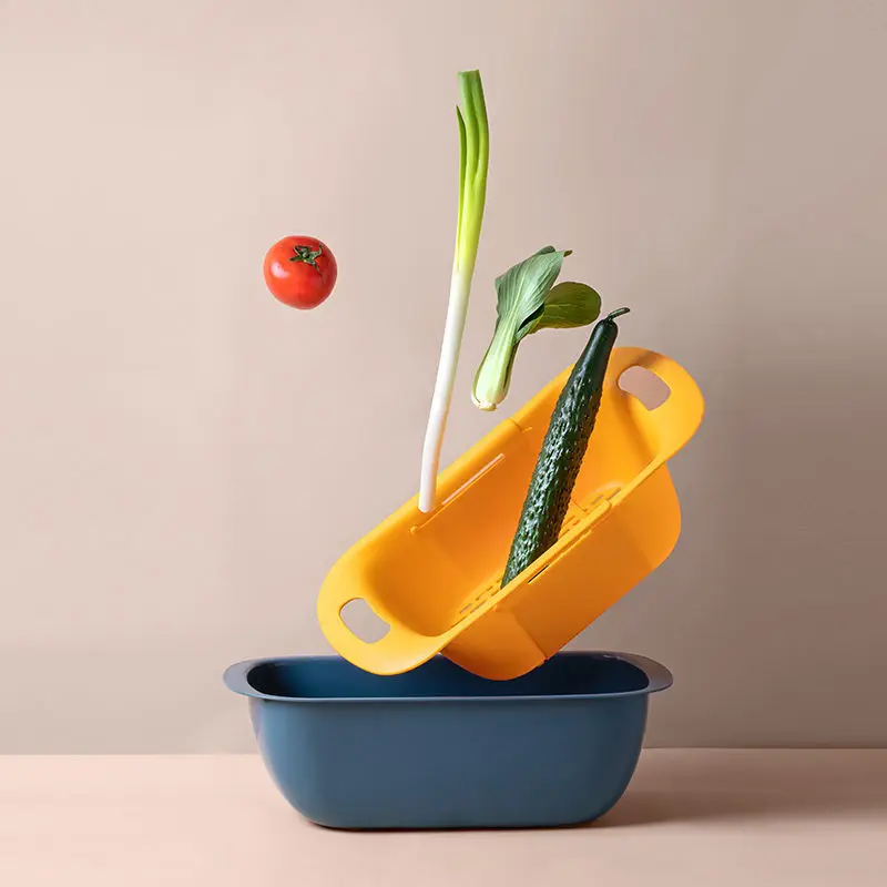 Obelix Adjustable Dish Drainer Sink Drain Basket Washing Vegetable Fruit Elescopic Sink Basket Home Kitchen Storage Accessories