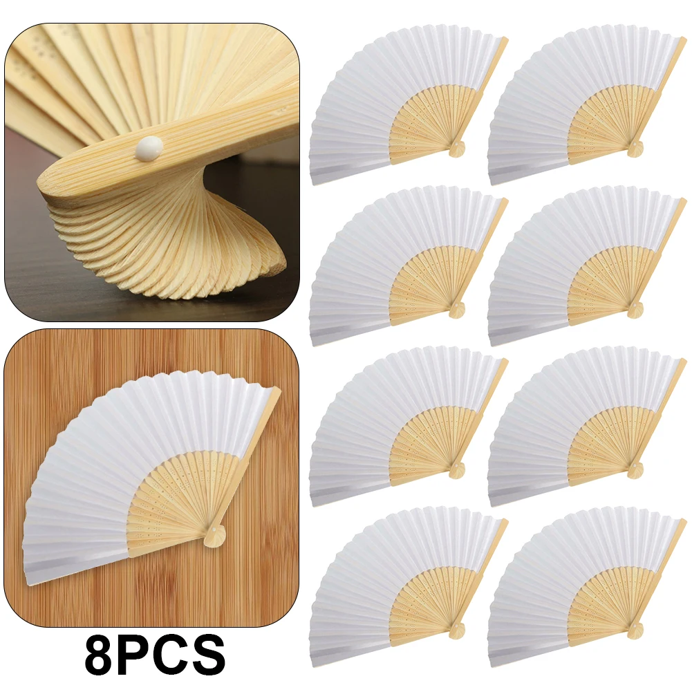 

Белый складной веер для самостоятельного оформления, портативный, для росписи, персонализированный, для танцев и косплея