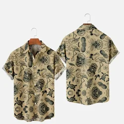 New Hawaii Summer Shirts Creative Landscape Painting Short Sleeve Cuban Plus Size Beachwear Vacation Streetwear Men's Casual