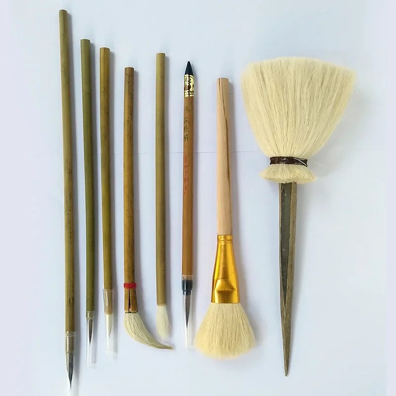 2024New Pottery Brush 8 Pieces/set of Pottery Painting Tools Painted Hook Line Sweeping Ash Moisturizing and Filling Color Brush