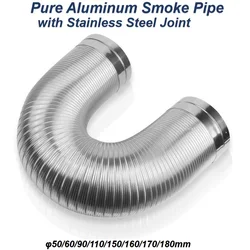 1.5m/2m High Temperature Resistant Pure Aluminum Smoke Pipe for Kitchen Range Hood/Water Heater/High-power Dryer