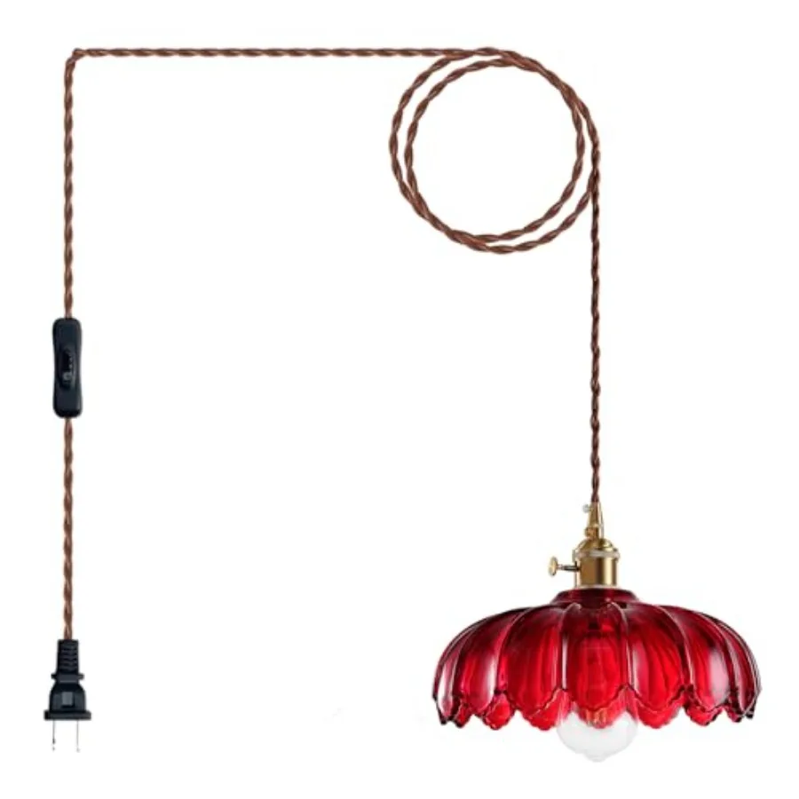 

in Pendant Light: Hanging Light in Glass Hanging Lamp Pendant Lighting for Kitchen Island Bedroom Dining Room Living Room E26 N
