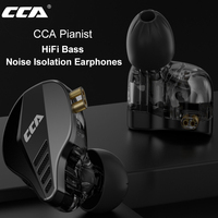 CCA Pianist HiFi Earphone 2BA+1DD Hybrid Triple Drivers Earbuds Bass Noise Isolation Stereo Earphones with 2Pin Detachable Cable