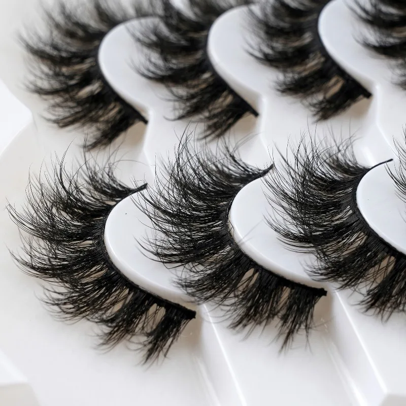 7Pairs False Eyelashes Voluminous Crisscross Fluffy Style Natural Dramatic Full Strip Lashes Cruelty-Free Easy Apply Makeup Tool